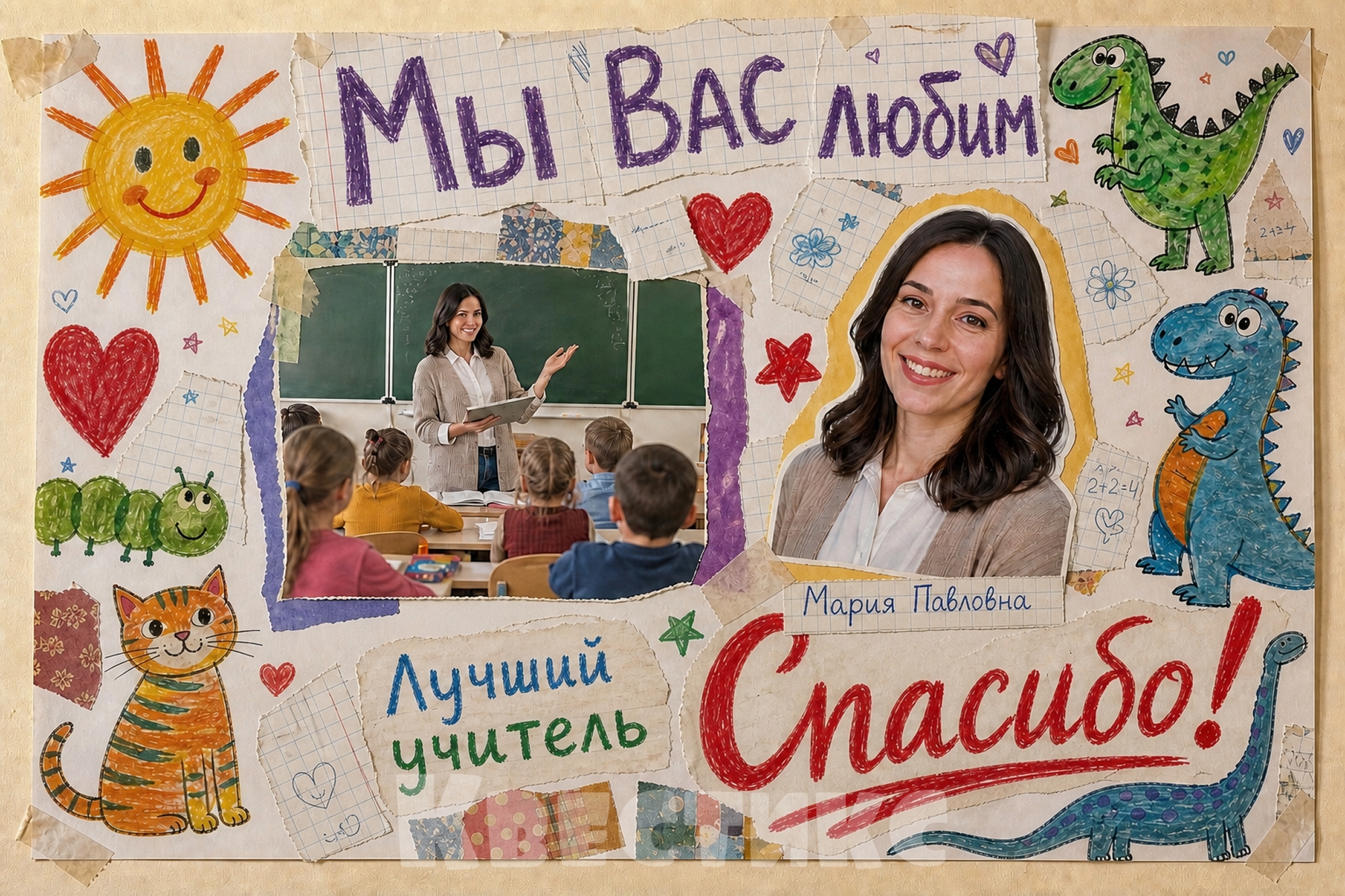 фотоколлаж для учителя